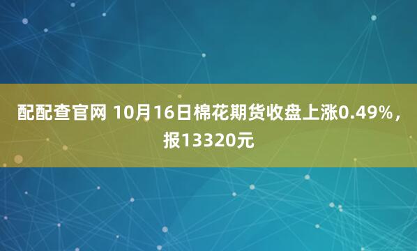 配配查官网 10月16日棉花期货收盘上涨0.49%，报13320元